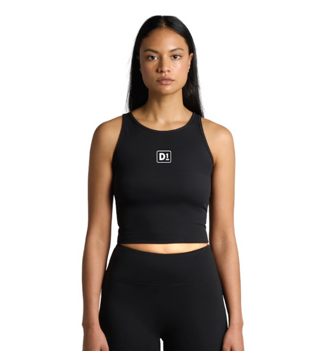 Women's Active Black Crop Tank
