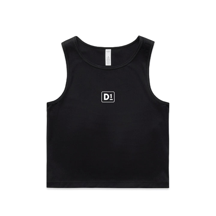 Women's Active Black Crop Tank