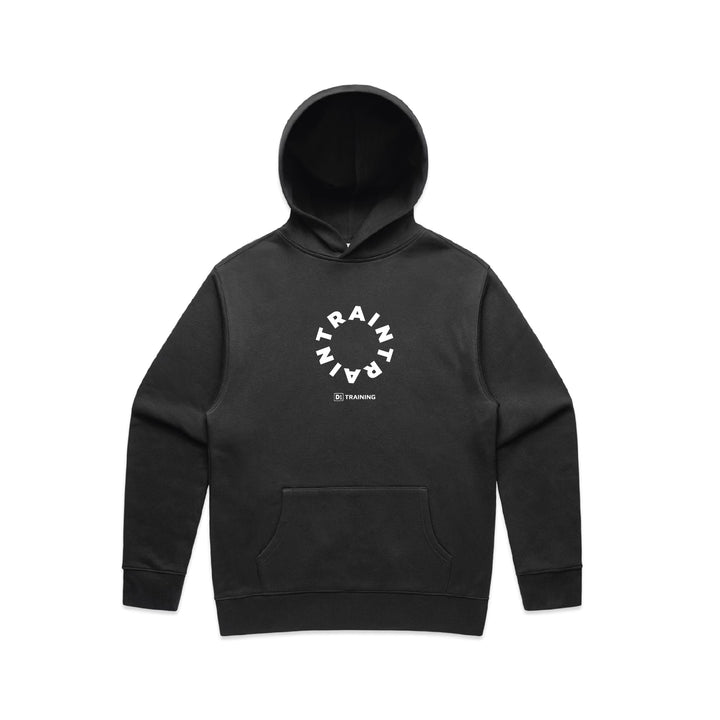 D1 Train Circle Hoodie - Faded Black with White